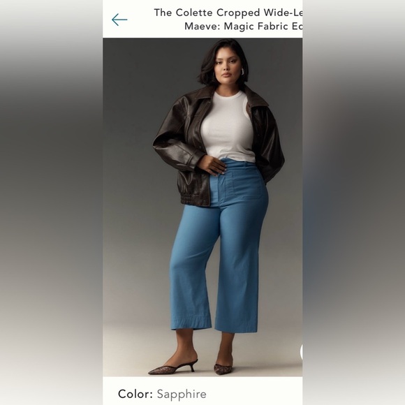 Anthropologie The Colette Cropped Wide-Leg Pants:Magic Fabric Sz 28 NWT READ - Picture 15 of 15